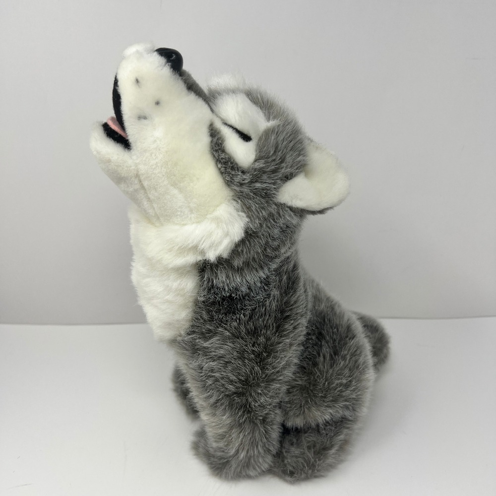 Northern Wildlife Gray Wolf Pup Plush 13" Realistic Stuffed Animal Soft Wolf Toy
